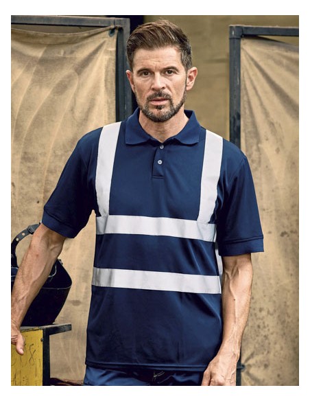 YOK-HVJ210-Two Band et Brace Hi-Vis Polo Shirt 2